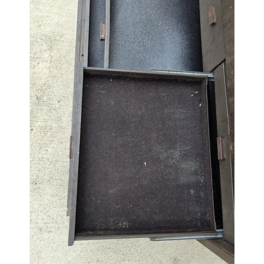 Kennedy No. 526 8 Drawer Machinist Tool Box Chest Brown Wrinkle USA With One Key